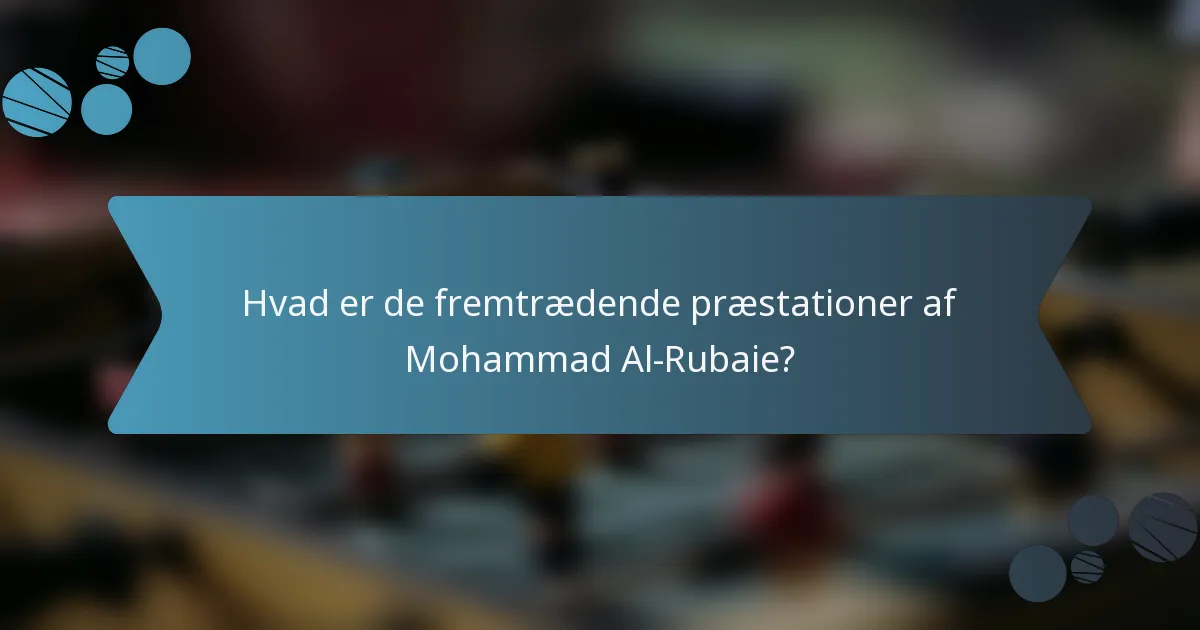 Hvad er de fremtrædende præstationer af Mohammad Al-Rubaie?