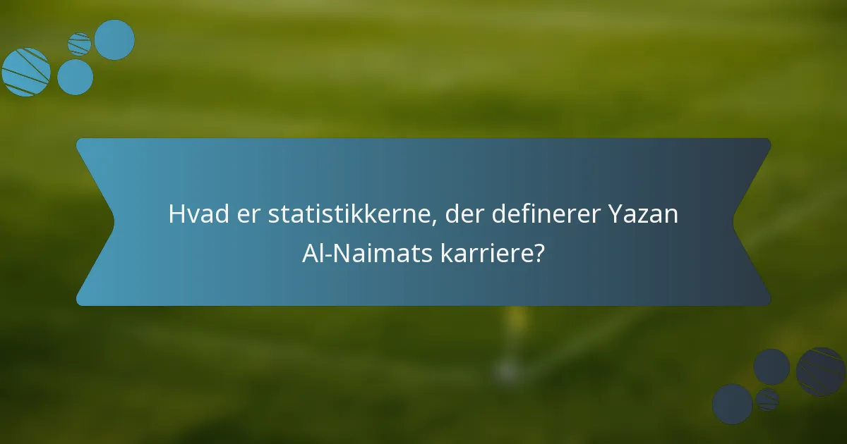 Hvad er statistikkerne, der definerer Yazan Al-Naimats karriere?
