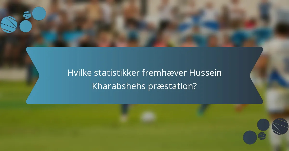 Hvilke statistikker fremhæver Hussein Kharabshehs præstation?