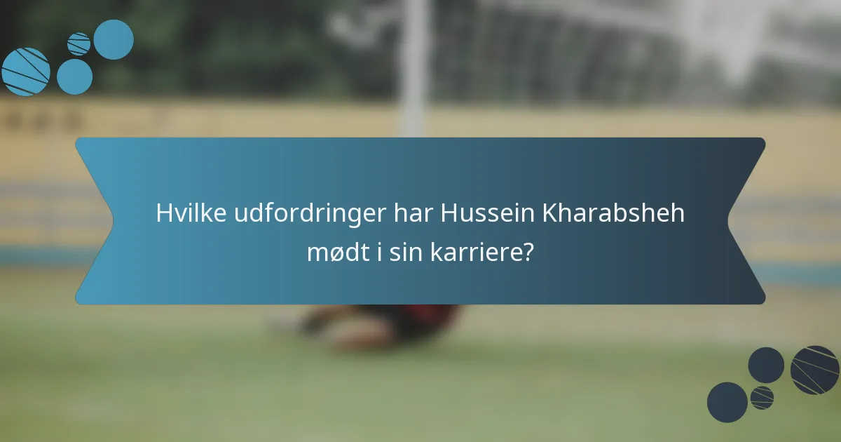Hvilke udfordringer har Hussein Kharabsheh mødt i sin karriere?