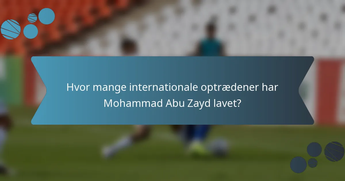 Hvor mange internationale optrædener har Mohammad Abu Zayd lavet?