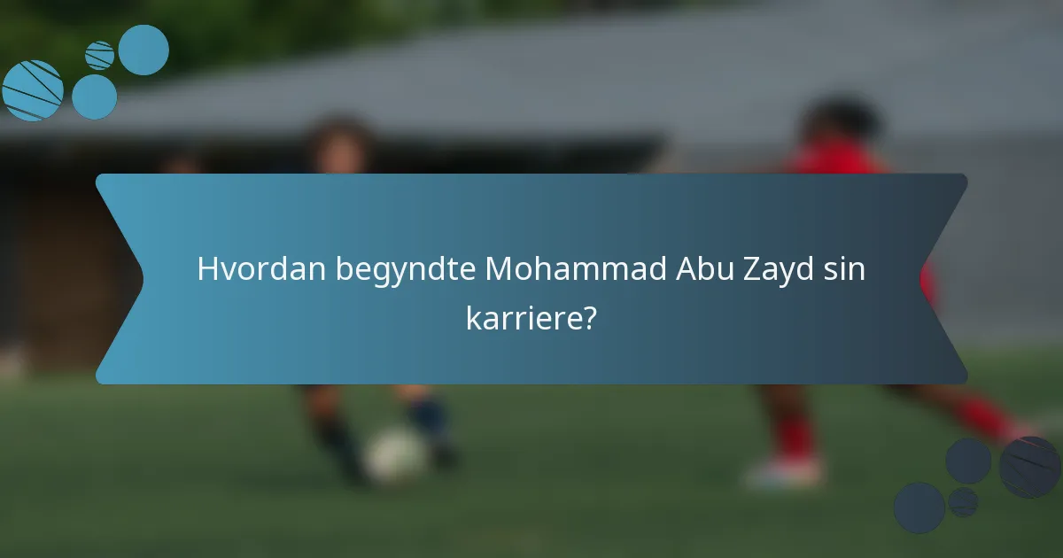 Hvordan begyndte Mohammad Abu Zayd sin karriere?