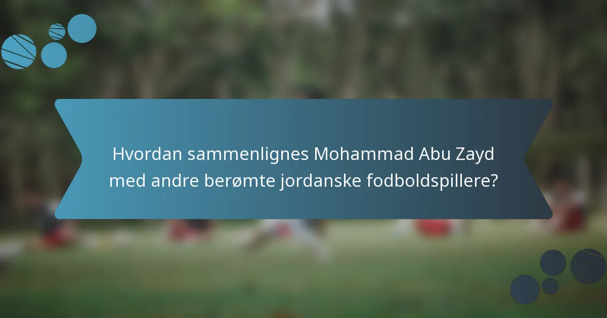 Hvordan sammenlignes Mohammad Abu Zayd med andre berømte jordanske fodboldspillere?