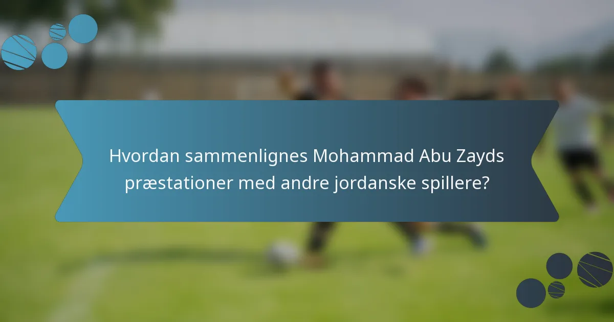 Hvordan sammenlignes Mohammad Abu Zayds præstationer med andre jordanske spillere?