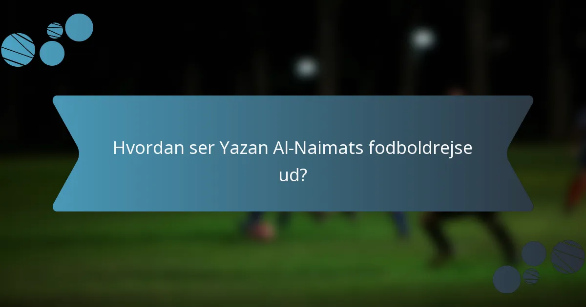 Hvordan ser Yazan Al-Naimats fodboldrejse ud?